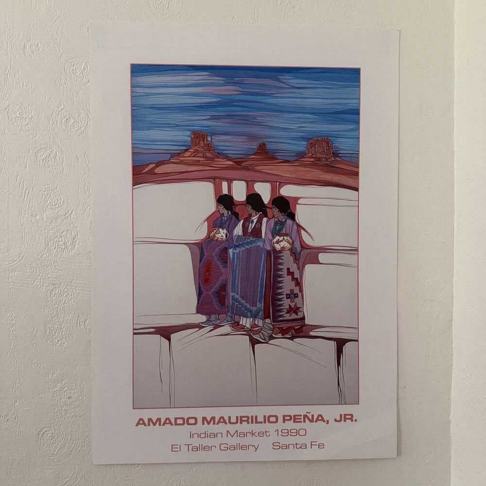 Amado Pena Art Print Poster Lot 34x24” 1990 1991 Indian Market Walk America - Picture 2 of 16